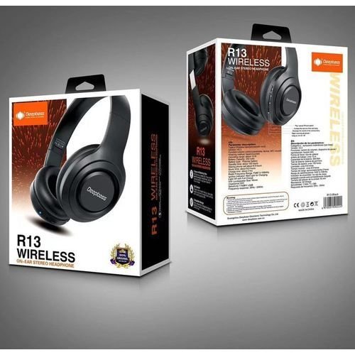 Deep Bass R13 ecouteurs Casque Bluetooth V5.3 + sans fil TSuppor TF Card-FM-Audio input NOIR