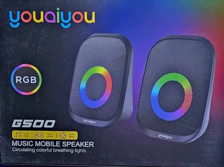 youaiyou Haut parleur G500 haute qualité USB 2.0 Ordinateur PC Smartphones RGB Lumière