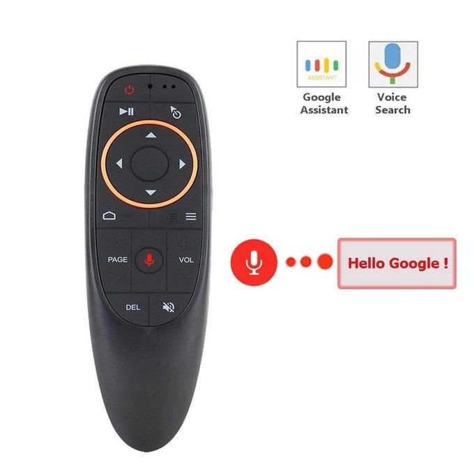 G10S Air Mouse Remote Control, PC Remote Control 2.4GHz Bluetooth Remote Control with 6 Axis Gyroscope, USB Voice Control Remote Control for Smart TV, PC, for Google Android TV Box