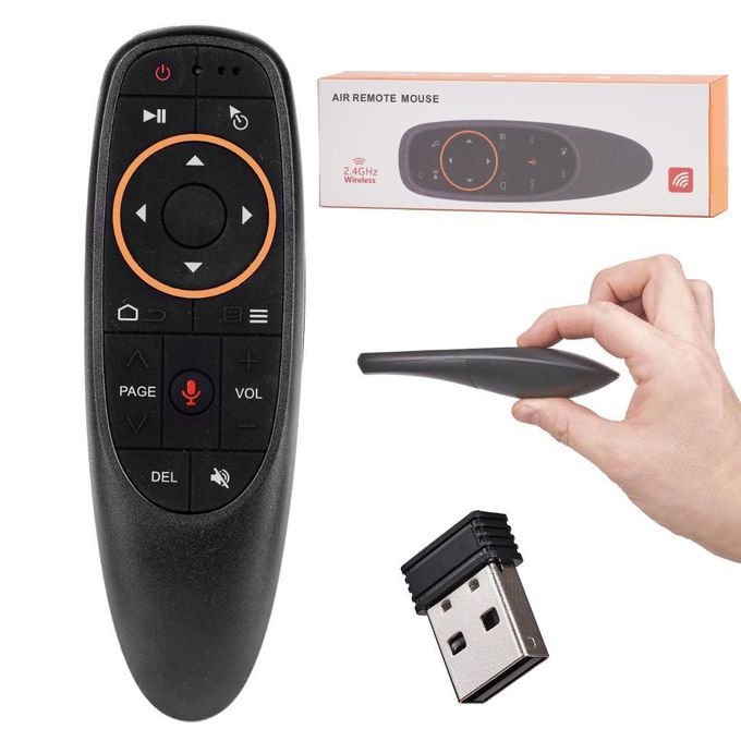 G10S Air Mouse Remote Control, PC Remote Control 2.4GHz Bluetooth Remote Control with 6 Axis Gyroscope, USB Voice Control Remote Control for Smart TV, PC, for Google Android TV Box