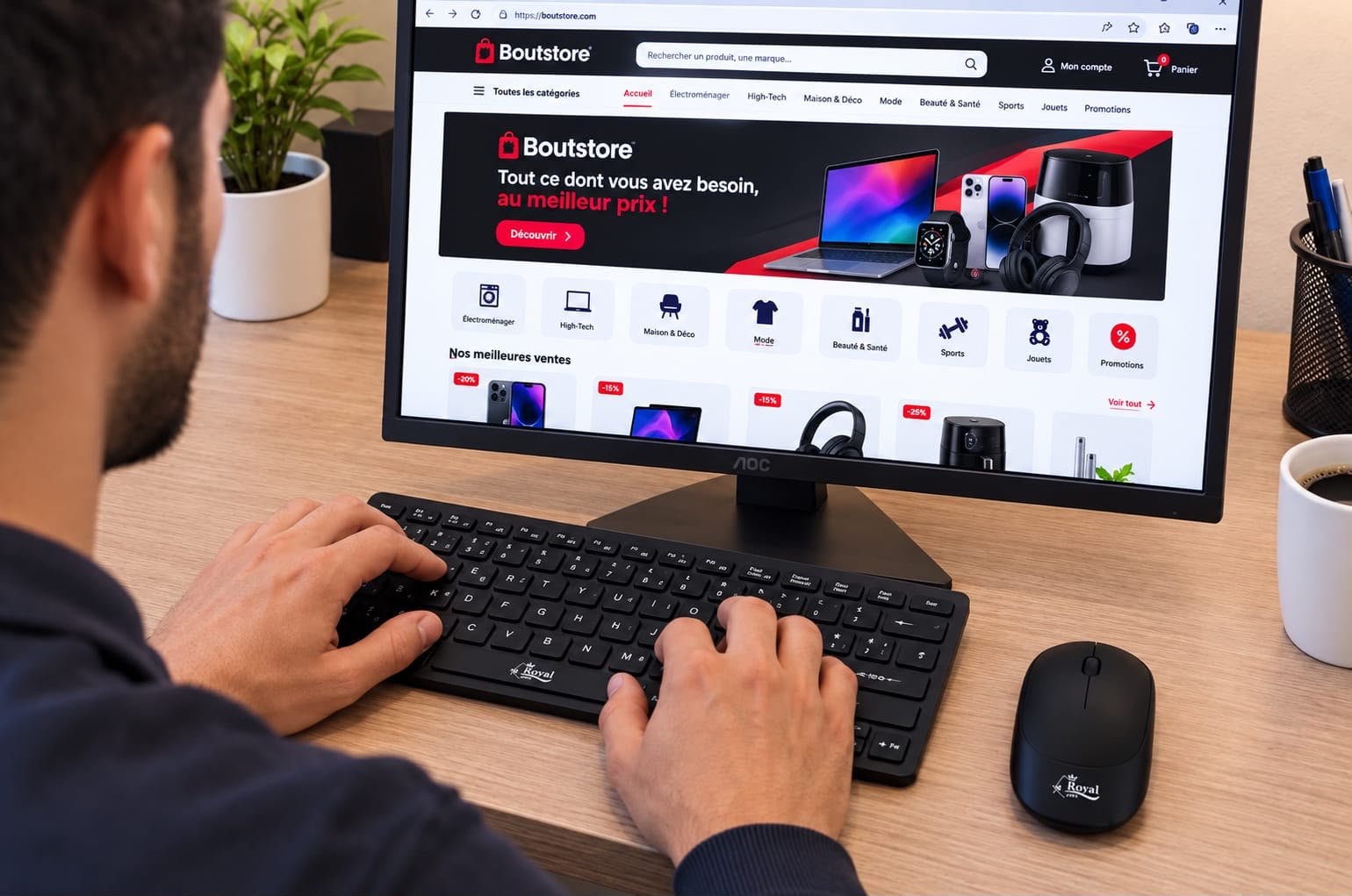 Clavier avec souris Bluetooth Royal Wireless Keyboard