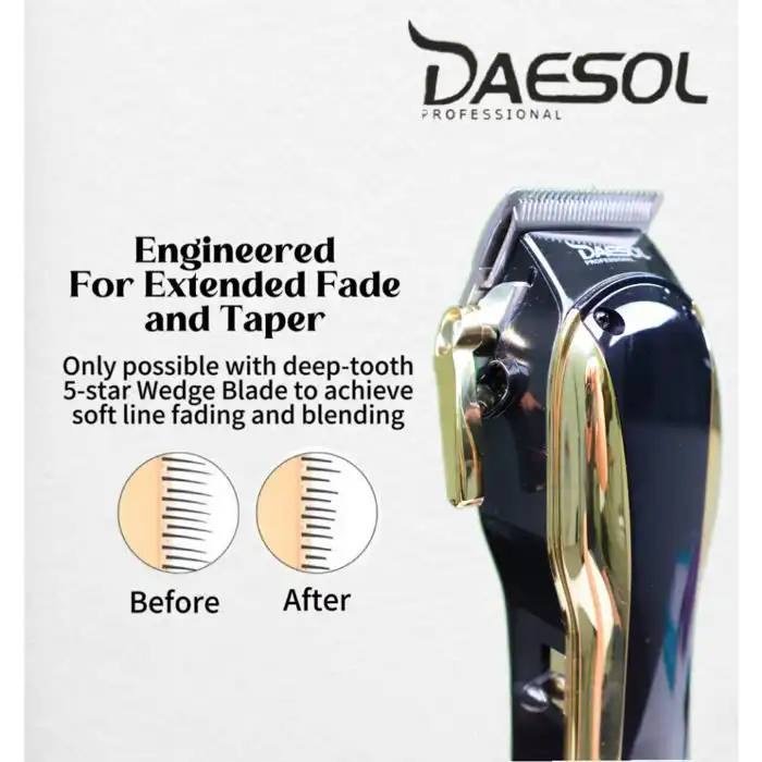 daesol Tondeuse Professionnelle Detailer S-3358 L – Tondeuse de précision sans fil pour cheveux et barbe