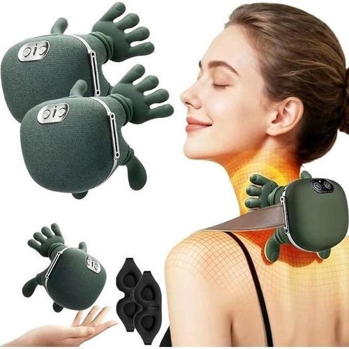 Mini Masseur Cervical Électrique Sans Fil en Forme de Tortue – Appareil de Massage Portable pour Cou et Épaules, Rechargeable USB