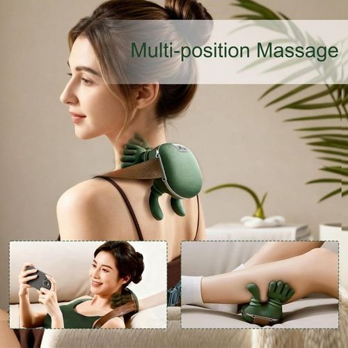 Mini Masseur Cervical Électrique Sans Fil en Forme de Tortue – Appareil de Massage Portable pour Cou et Épaules, Rechargeable USB